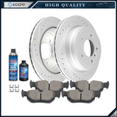 Rear Discs Brake Rotors and Ceramic Pads For 07-12 13 BMW 328i Drilled Slotted 6B93BC-57