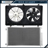 Electric AC Condenser Cooling Fan Kit For 2003 2004 2005 2006 2007 Honda Accord 6B93BC-57