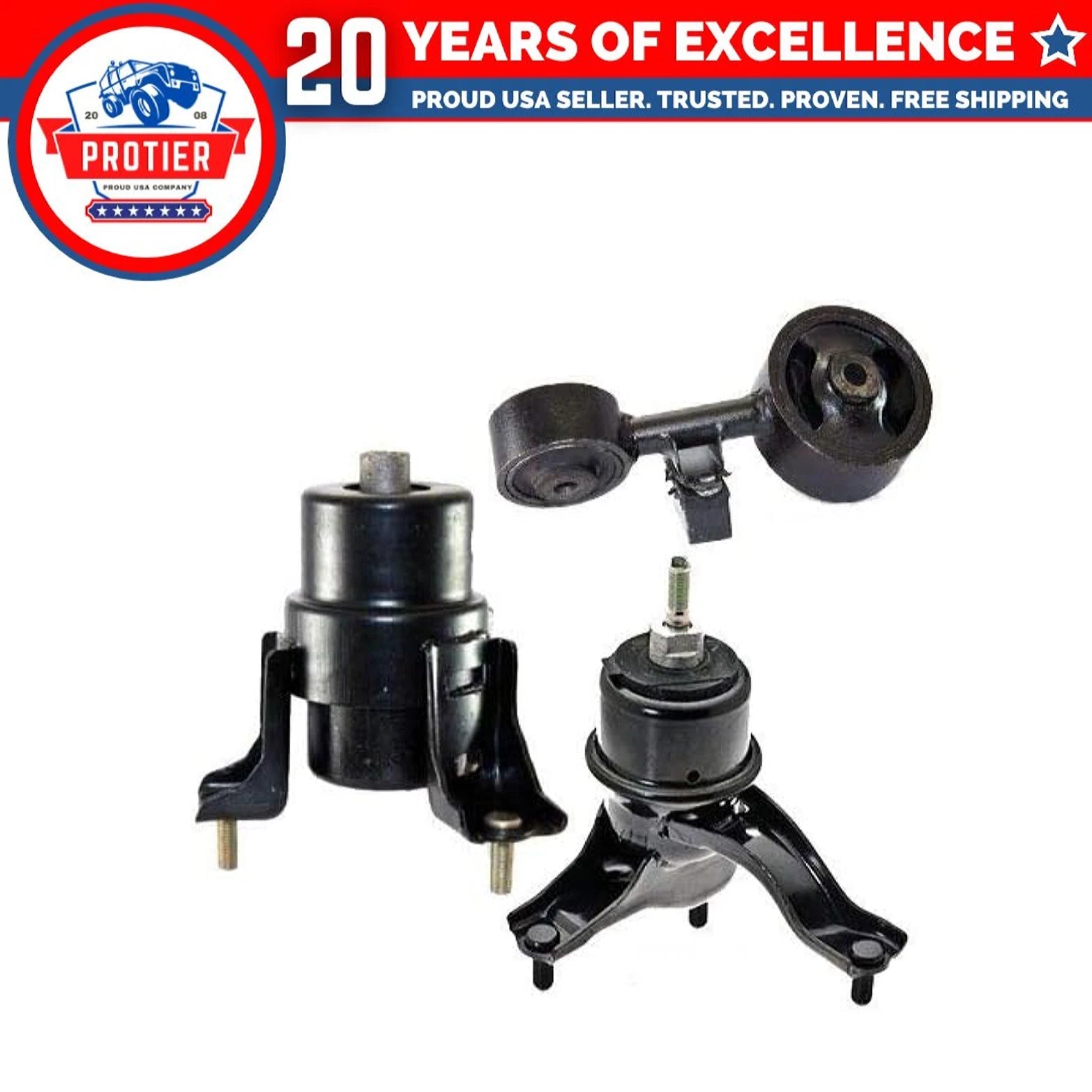Fits 2002-2006 Toyota Camry 2.4L Engine Motor Mount Set for Auto Trans 3PCS : 6B93BC-57