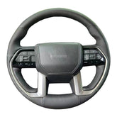 Black&Hole Leather Steering Wheel Stitch on Wrap Cover For Toyota Tundra 2021-24