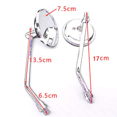 10mm Motorcycle Scooter Chrome Mirrors For Honda CB 350 450 550 600 650 750 900