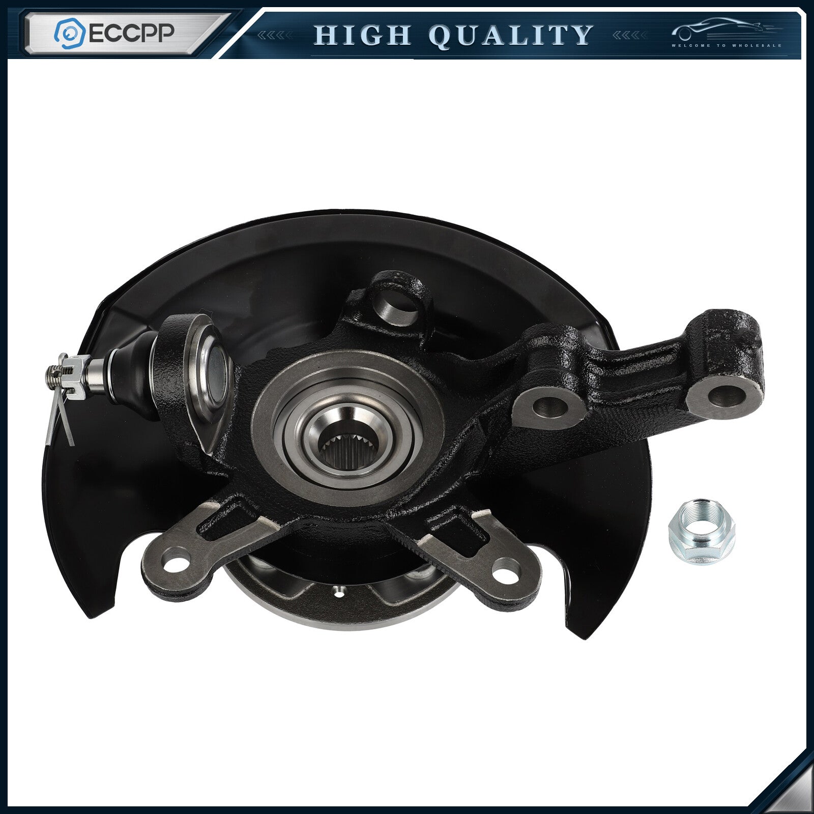 1P Wheel Hub Bearing Knuckle Front Passenger Side For Honda Civic 1.7L 2001-2002 6B93BC-57