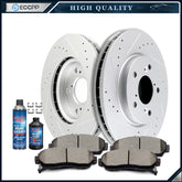 Front Drilled & Slotted Brake Rotors Ceramic Pads For 2005 - 2010 Honda Odyssey