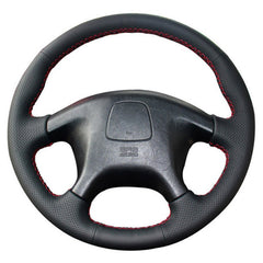 Hand-Stitched Leather Steering Wheel Wrap Cover for Mitsubishi Pajero Sport