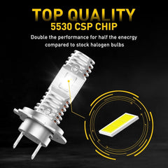 4X AUXITO LED Kit High/Low Beam Conversion H7 Bulbs White Bright 6000K Plug&Play AUXITO