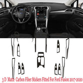 Interior Center Console Carbon Fiber Molding Sticker Decals For Ford Fusion 17+