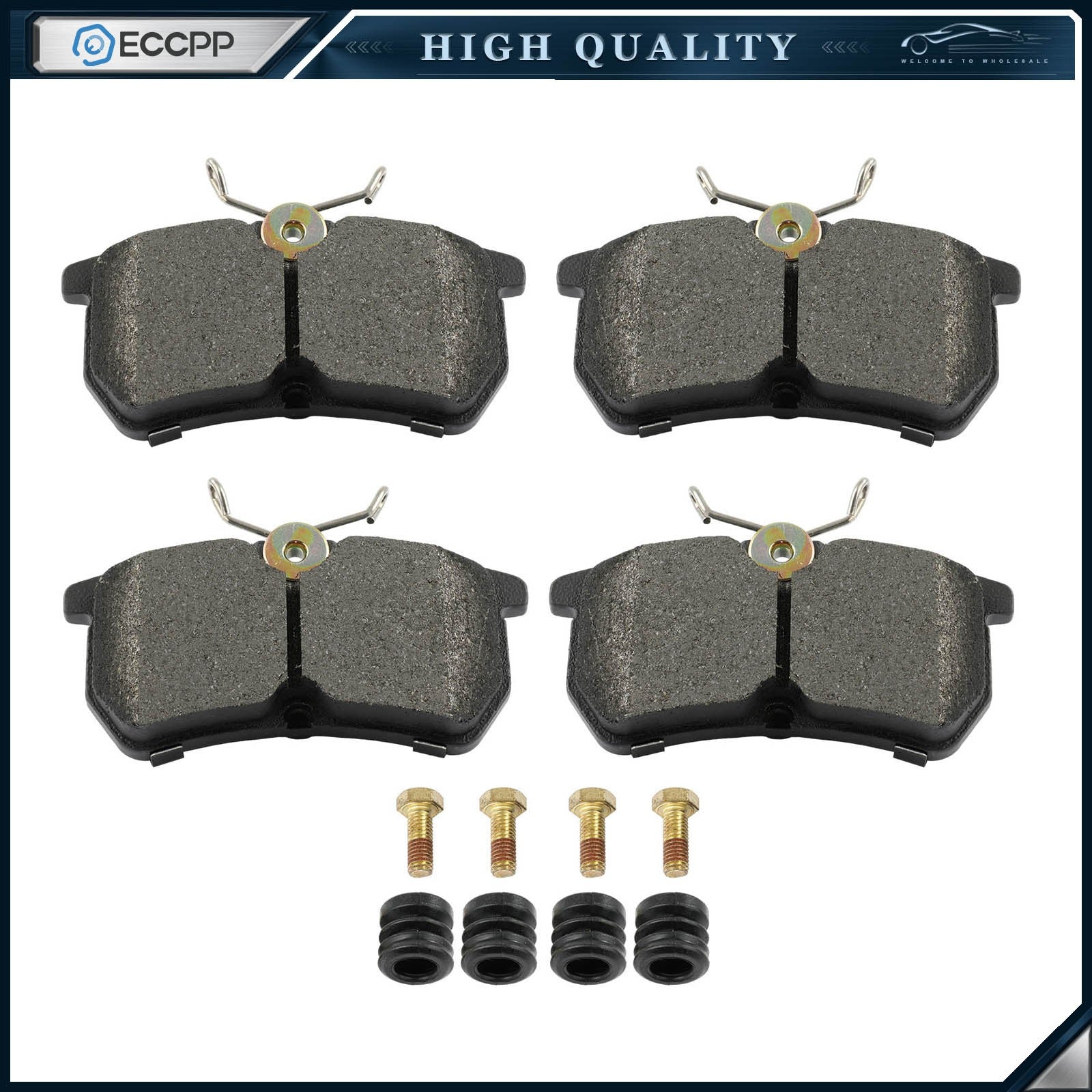 4PCS FWD Pair Rear Semi-Metallic Brake Pads Kit For Ford FOCUS 2001-2007 4-Wheel 6B93BC-57