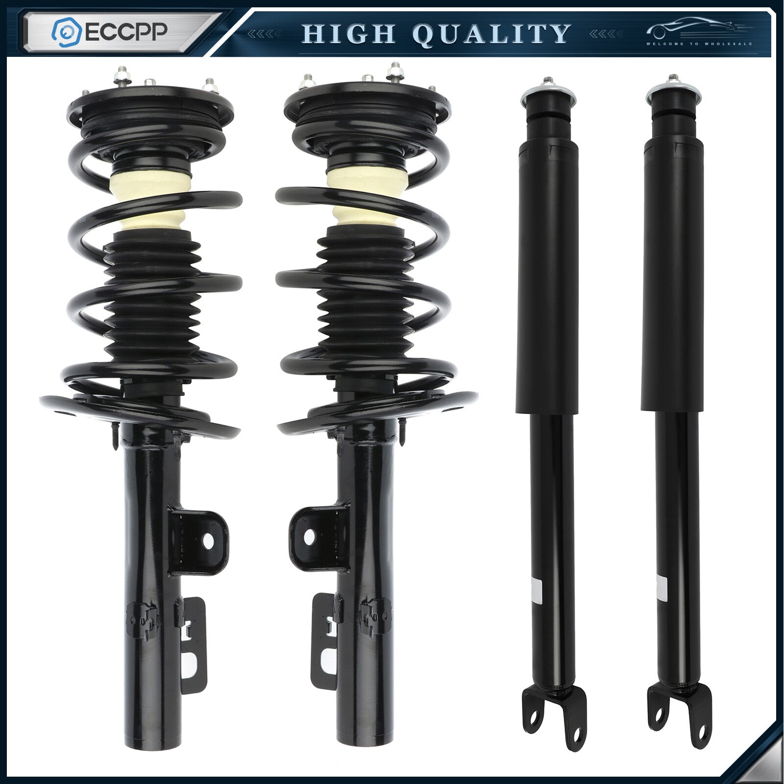 4X Front Complete Struts Mounts Spring & Rear Shock Fits For 2010-2011 Ford Flex 6B93BC-57