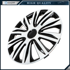 ECCPP 17" Wheel Hub Caps For R17 Tires Wheel Rim Covers Snap-On Silver & Black ECCPP