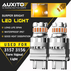 2X AUXITO Yellow Amber 3157 3156 LED Turn Signal Parking Light Blinker Bulb 2F23 AUXITO