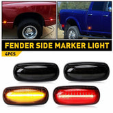 4X For Dodge Ram 2500 3500 03-09 Dually Bed LED Side Fender Marker Light Smoke A 6B93BC-57