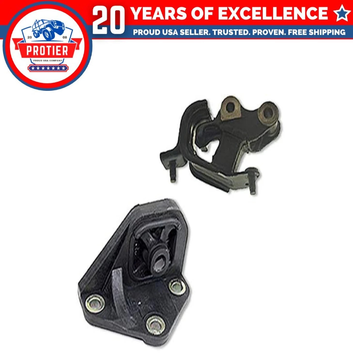 Fits 2003-2007 Honda Accord 2.4L MANUAL Front & Upper Trans Mount Set 2pc : 6B93BC-57