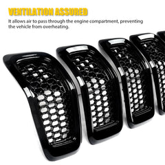For 2014-2018 Jeep Cherokee Front Grill Inserts Honeycomb Mesh Black Cover -7 6B93BC-57
