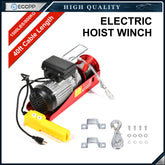 1500lb 700kg Electric Hoist Winch Lifting Engine Crane Automotive Steel Garage