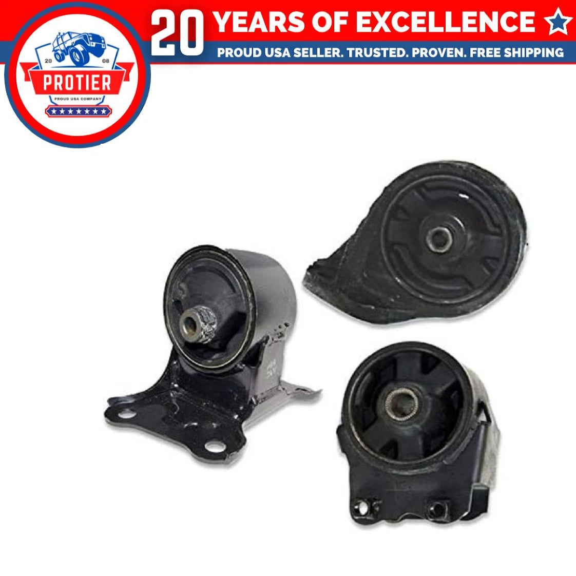 Motor & Trans Mount Set for 1999-2001 Hyundai Sonata 2.4L / 2.5L for Manual 6B93BC-57