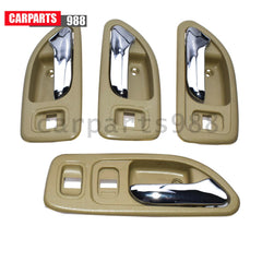 Interior Door Handle Front Rear LH RH For 1994-1997 Honda Accord Beige & Chrome 6B93BC-57