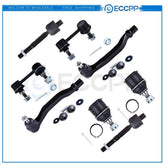 10pcs Fits 1998-2001 2002 Honda Accord Steering Kit Ball Joints Tie Rod End 6B93BC-57