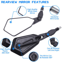 Folding Rearview Mirrors For Honda CB1000R CB1300 CB600F CBF600 CBR125R CBF125