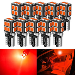 AUXITO Red Parking LED Bulbs Light 168 192 194 2825 T10 Wedge Canbus Bright 10PC AUXITO