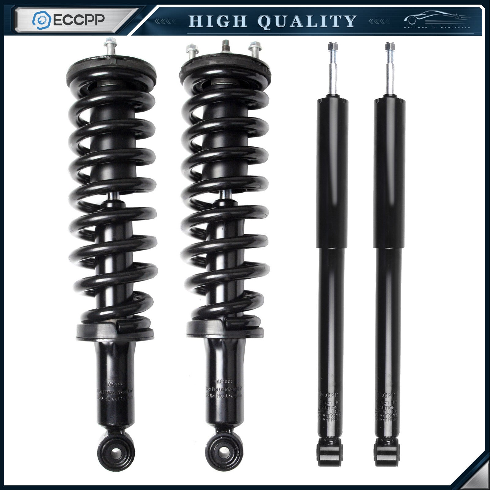 2 Front Complete Struts Coil Springs + 2 Rear Shocks For 2001-07 Toyota Sequoia 6B93BC-57