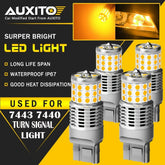 4X AUXITO 7440 7444 CANBUS Anti Hyper Flash Amber LED Turn Signal Light 42SMD EA AUXITO
