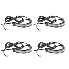 4PCS White/Amber Switchback LED Fork Turn Signal DRL Light Strips For Motorcycle