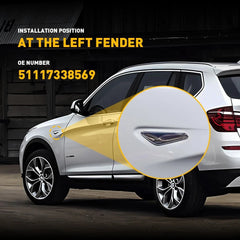 Chrome Front Left Side Trim Fender Finisher For 2015-2017 X3 BMW X4 F25 F26 6B93BC-57
