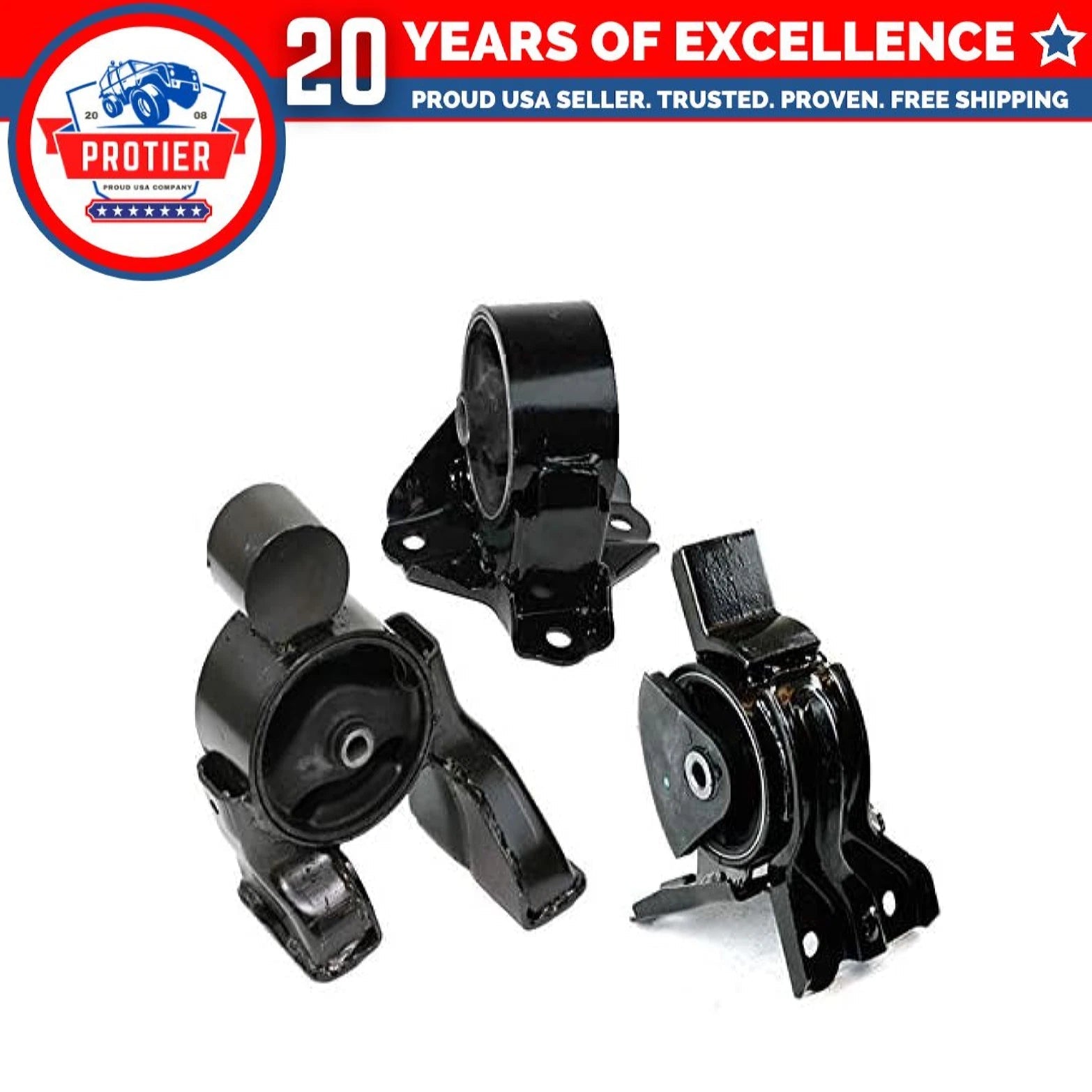 Fits 2011-2014 Hyundai Sonata 2.4L AUTO w/o Sport Susp Motor & Trans Mount 3pc 6B93BC-57