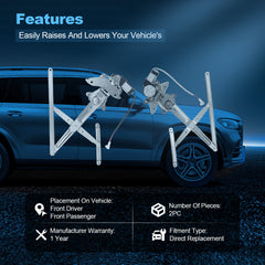 For 04-2006 Toyota Tundra Extended Cab Front Pair Window Regulators With Motor