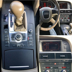 Interior Center Console Carbon Fiber Molding Sticker Decals For Audi A6 2005-11