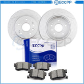 Rear Drilled Slotted Brake Rotors Silver & Pads for Honda Element Acura TL 2.4L 6B93BC-57