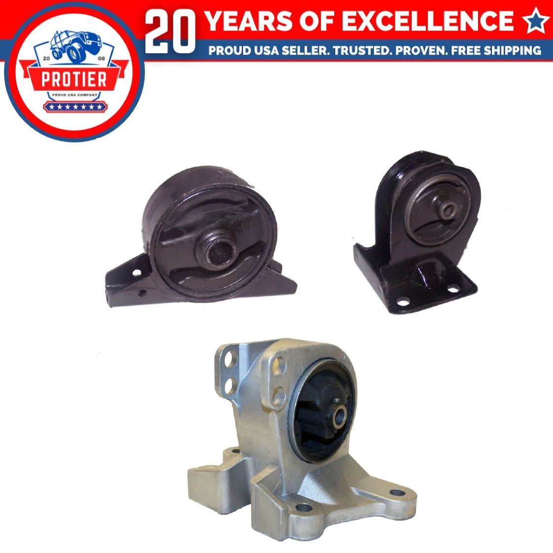 Motor & Trans Mount 3PCS Set Fit 00-05 Mitsubishi Eclipse 2.4L for Auto Trans 6B93BC-57
