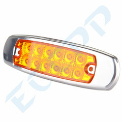 10x6.5" Led Cab/Side Turn Signal Marker Lights 12LED Yellow Stainless Rim Sealed KOEEP