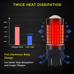 2X Dual Colors 3157 4157NA LED Switchback White Yellow Turn Signal Light Bulbs 6B93BC-57