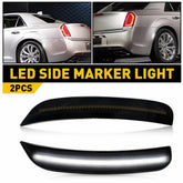For Chrysler 300 2015-2023 White LED Rear Side Marker Lights Lamps Smoked Lens A 6B93BC-57