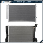 Aluminum Radiator & AC Condenser Cooling Kit For Toyota For Corolla Matrix 09-14 6B93BC-57