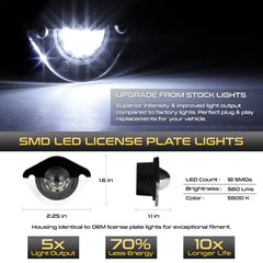 Pair LED License Plate Light Rear Tag Lamp Assembly for 1994-2004 Ford Mustang A 6B93BC-57