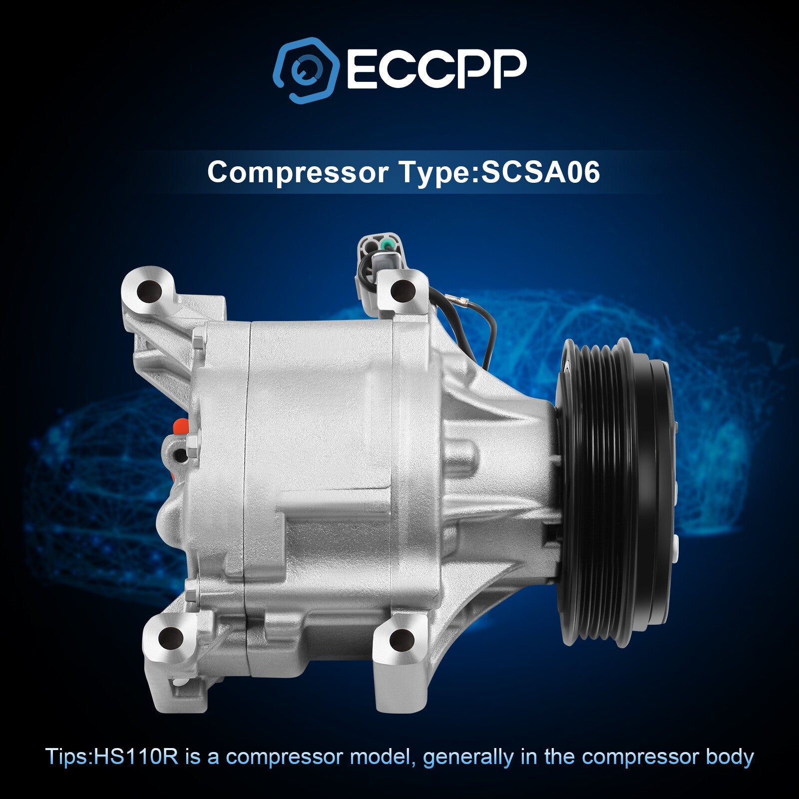 For Toyota Echo 2000 2001 2002 2003 2004 2005 1.5L A/C AC Compressor TEM254520 6B93BC-57