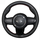 DIY Top PU Leather Steering Wheel Hand-stitch on Wrap Cover For Mini Coupe 2016