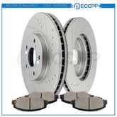 Front Drilled Slotted Ceramic Brake Pads And Rotors For 2003-08 Honda Pilot 3.5L 6B93BC-57