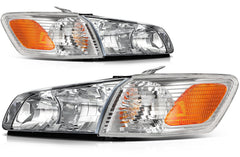 ECCPP Headlights Assembly For Toyota Camry 2000-2001 Pair Kit Chrome Amber 6B93BC-57