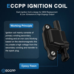 ECCPP 8 Square Ignition Coils For 07-13 Chevy Silverado 1500 Suburban 4.8L 5.3L ECCPP