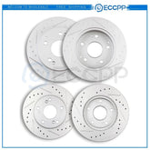 Front And Rear Drilled Slotted Brake Rotors For 2004 - 2005 Honda Civic 2.0L 6B93BC-57