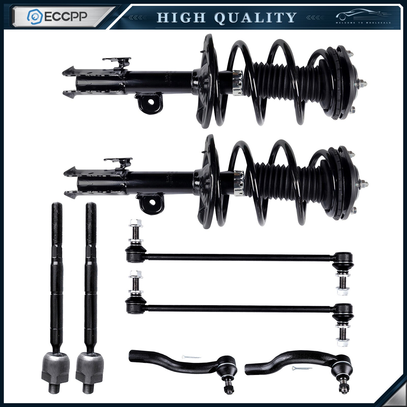 Front Struts Sway Bar Tie Rods End Link for 2006-2011 2012 Toyota RAV4 2.4L 2.5L KOEEP