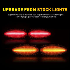 4x Smoked Fender LED Marker Lights for Chevrolet Silverado GMC Sierra 2001-2014 6B93BC-57