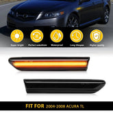 For 2004-2008 Acura TL Front LED Side Bumper Marker Smoked Lens Amber LED 2X EOA 6B93BC-57