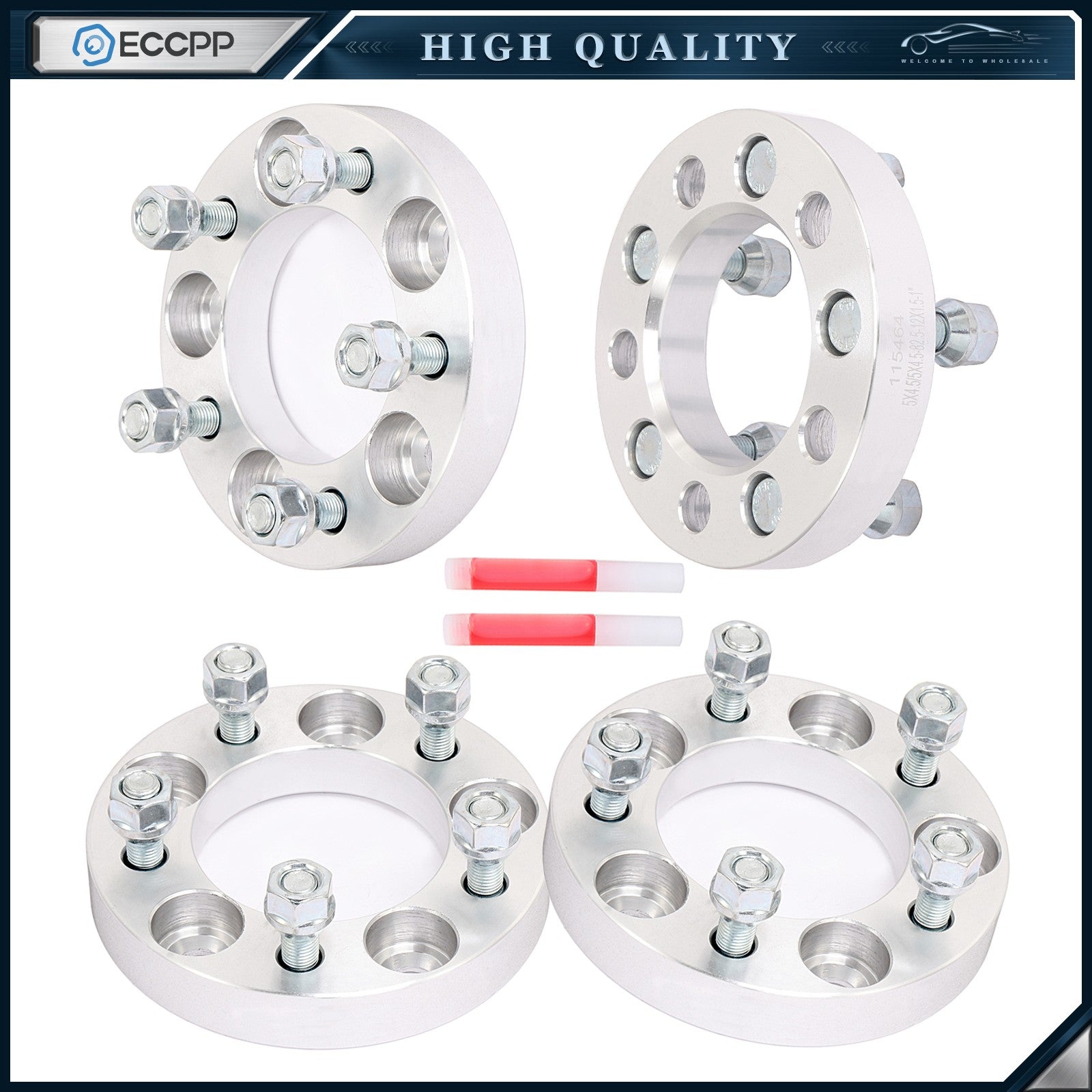 4P 1" 5x4.5 Wheel Spacers 12x1.5 82.5 CB For Toyota Tacoma RAV4 Scion tC Mazda 3 6B93BC-57