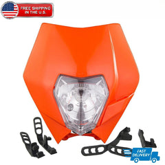 Motocross Orange Front Headlight For KTM 125 150 250 300 350 400 450 500 530 690