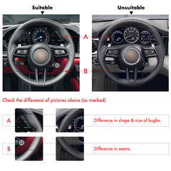 Black Suede Black Stitch Steering Wheel Wrap Cover For Porsche 911 992 2019-22