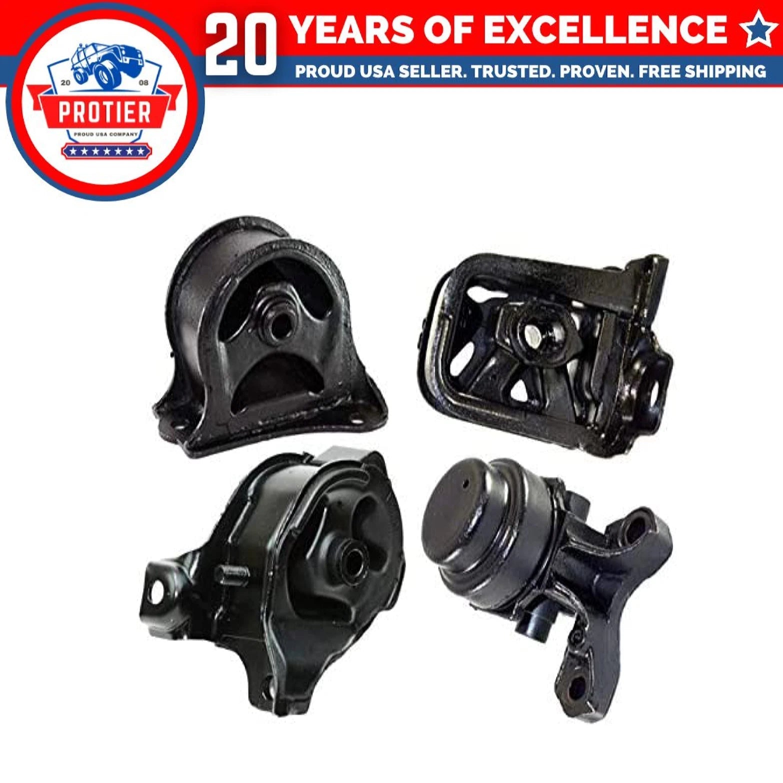 Motor & Trans Mount 4PCS Set Compatible for 1992-1996 Honda Prelude 2.2/2.3L 6B93BC-57